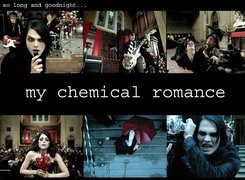 My Chemical Romance,kwiaty, gitara ,perkusja