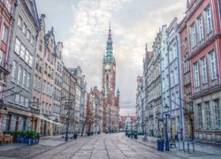 Gdańsk, Ulica, Kamienice, Zabytki, Ratusz, HDR