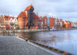 Gdańsk, Motława, Rzeka, Kamienice, Zabytki, HDR