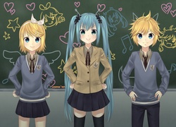 Vocaloid, Kagamine Rin, Kagamine Len, Hatsune Miku