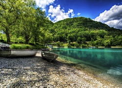 Łódki, Góry, Las, Jezioro, Słowenia