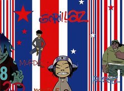 Gorillaz,gwiazdki , kask ,ludziki