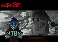 Gorillaz,ludzik, twarz , włosy