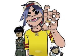 Gorillaz,papieros, słuchawki