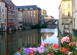 Metz, Francja, Rzeka, Domy