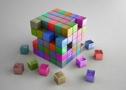 Kostka Rubika, Grafika 3D, Kolorowe Kostki