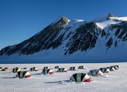 Góry, Namioty, Alpinistów, Zima