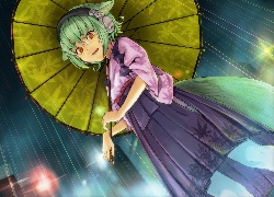 Dziewczyna, Deszcz, Parasol, Anime