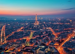Paryż, Noc, Miasto, Z lotu ptaka