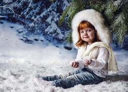 Dziewczynka, Śnieg, Zima