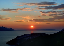 Chorwacja, Wschód słońca, Morze, Niebo