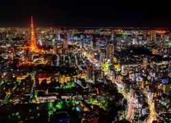 Tokio, Japonia, Miasto, Noc