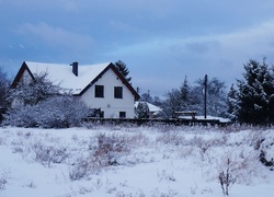 Zima, Śnieg, Dom