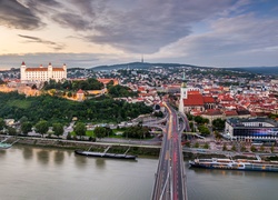 Bratysława, Słowacja, Most, Dunaj, Rzeka