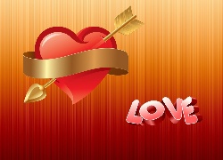 Serce, Strzała, Napis, Love
