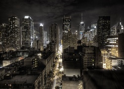New York, Wieżowce, Noc