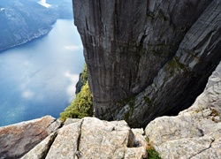 Fiord Lysefjorden, Klif Preikestolen, Norwegia