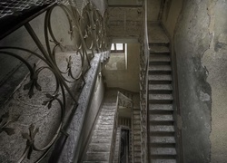 Zaniedbana, Klatka, Schodowa, Stare, Schody, Balustrada