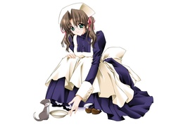 Dziewczyna, Miseczka, Kotek, Manga, Anime
