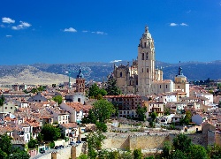 Segovia, Hiszpania, Katedra, Miasto, Domy