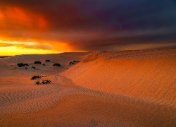 Wydmy, Eucla, Australia, Zachód Słońca