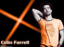 Colin Farrell,t-shirt, napisy