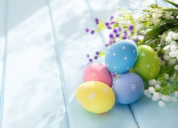 Wielkanoc, Pisanki, Jajka, Kwiaty