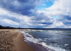 Morze, Bałtyk, Plaża, Fale