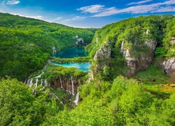 Góry, Jeziorko, Wodospad, Park Narodowy Plitvice