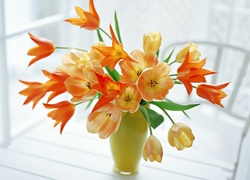 Pomarańczowe, Tulipany, Wazon