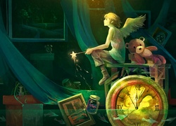 Fantasy, Anioł, Zegar