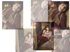 Ashton Kutcher,atłasowa, koszula, dywan