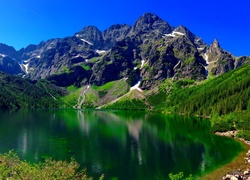 Jezioro, Góry, Lasy, Krajobraz