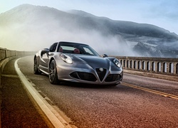 Samochód, Alfa Romeo, 4c, Most, Mgła