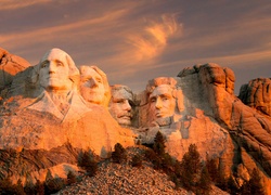 Stany Zjednoczone, Góra, Mount Rushmore, Pomnik, Wykute Twarze