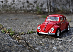 Zabawka, Samochód, Czerwony, Volkswagen Garbus