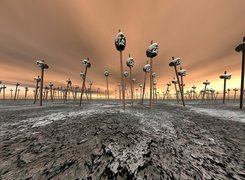 3D, Wektorowa,czaszki, kije