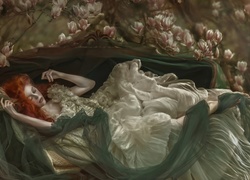 Śpiąca, Rudowłosa, Kobieta
