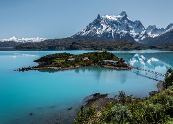 Chile, Góry, Jezioro, Zamieszkana, Wyspa
