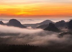 Mgła, Wzgórza, Wschód słońca