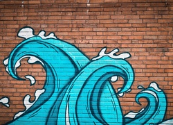 Street art, Niebieski, Motyw