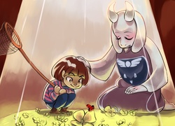 Undertale, Toriel, Frisk, Motyl