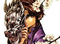 Saiyuki, czaszki, kwiatki