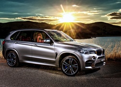 Samochód, BMW, X5, Słońce, Promienie