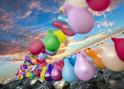 Kolorowe, Balony, Niebo