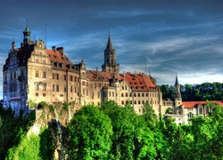Zamek, Sigmaringen, Niemcy, HDR