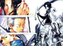 Saiyuki, karabin, ludzie, miecz
