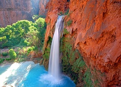 Stany Zjednoczone, Stan Arizona, Wielki Kanion Kolorado, Wodospad Havasu Falls, Skały