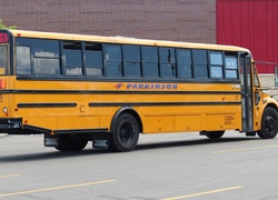 Autobus, Szkolny, Pomarańczowy, Kolor, Ulica, Parking