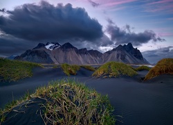 Góry, Niebo, Morze, Wydmy, Islandia